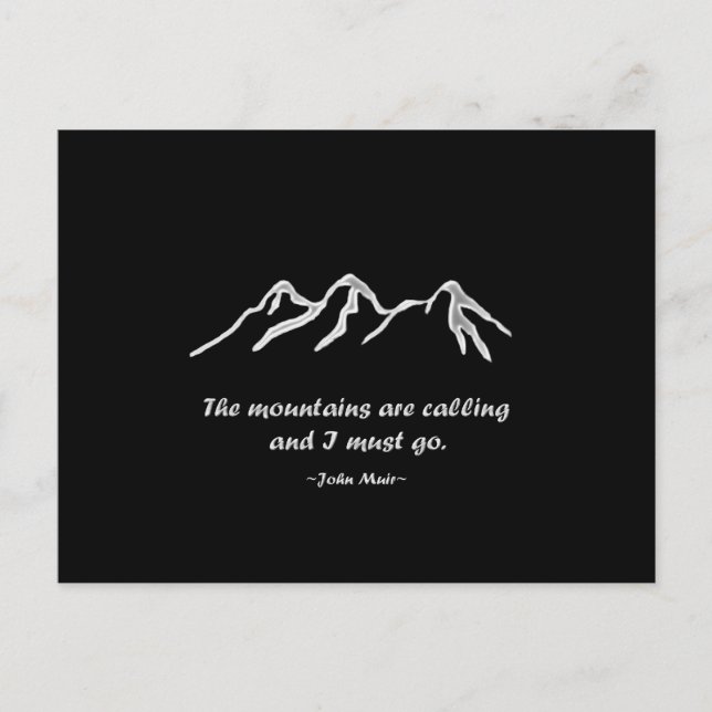Mtns rufen/Schneeblizzard auf Black Design Postkarte (Vorderseite)