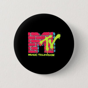 MTV Graffiti Backsteinmauer Vintage Street Art Button