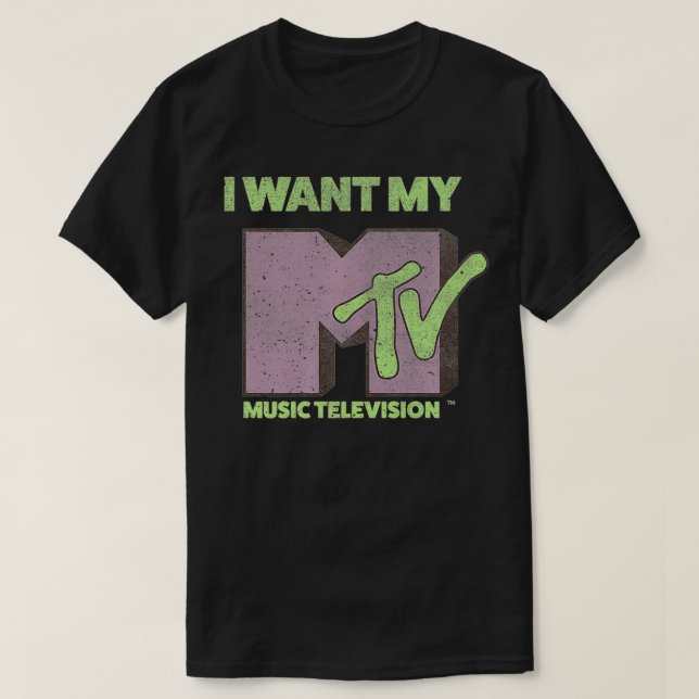 MTV Ich Wollte mein Musikfernsehen Einfache Logo l T-Shirt (Design vorne)