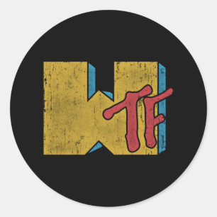 Mtv-Logo WTF gestörter Stil Runder Aufkleber