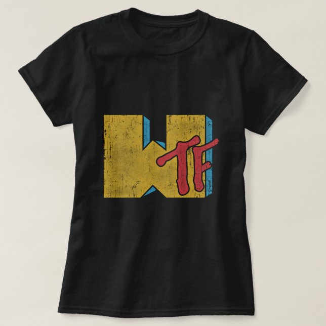 Mtv-Logo WTF gestörter Stil T-Shirt (Design vorne)
