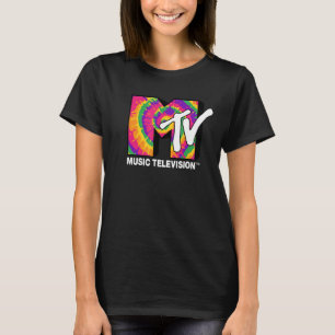 MTV Music Television Spin Art Rainbow Fill Logo T-Shirt
