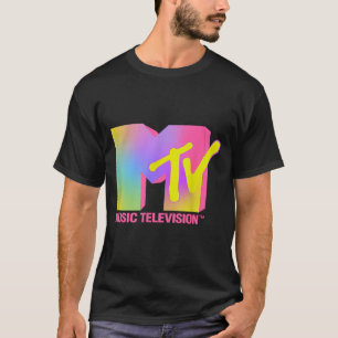 MTV Pink Neon Retro Musikfernsehen T-Shirt