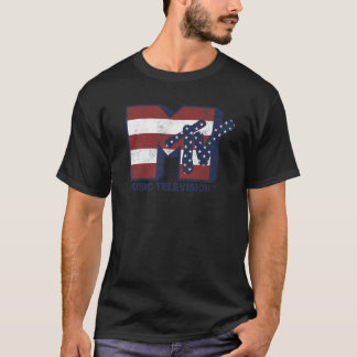 MTV Red White Blue American Flag Stars Streifen Pr T-Shirt