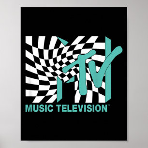 MTV-Schachbrettwellen-Optische-Täuschung-Stil Poster