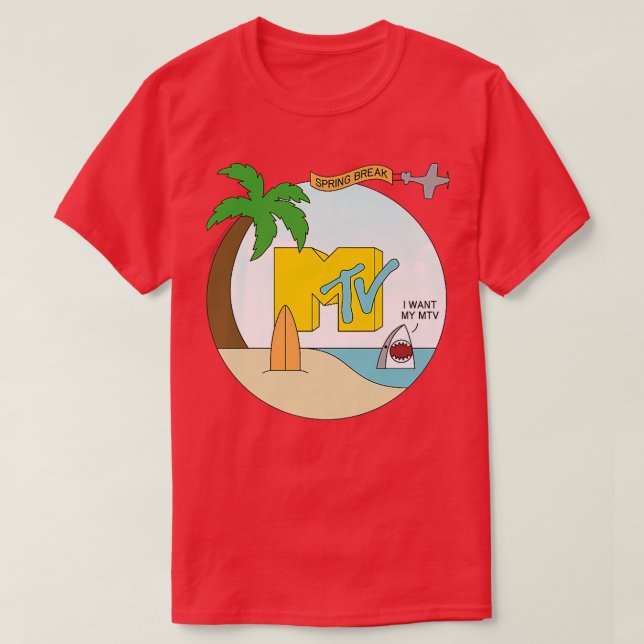 MTV Spring Break Shark Graphic T-Shirt (Design vorne)