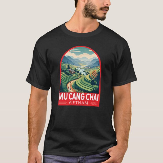 Mu Cang Chai Vietnam Travel Retro Emblem T-Shirt (Vorderseite)