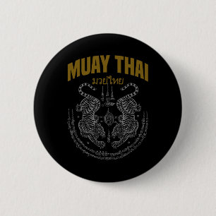 Muay Thai Art Twin Tigers Muay Thai Fighter Mixed  Button