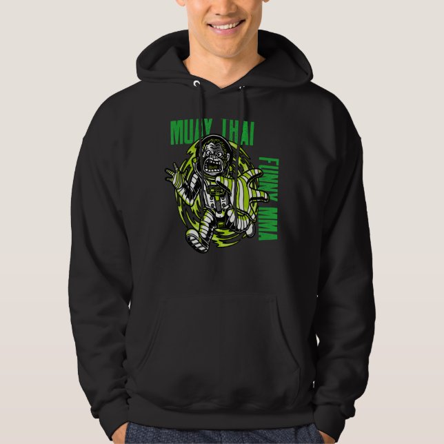 Muay Thai Astronaut Monkey, Space, Mixed Martial A Hoodie (Vorderseite)