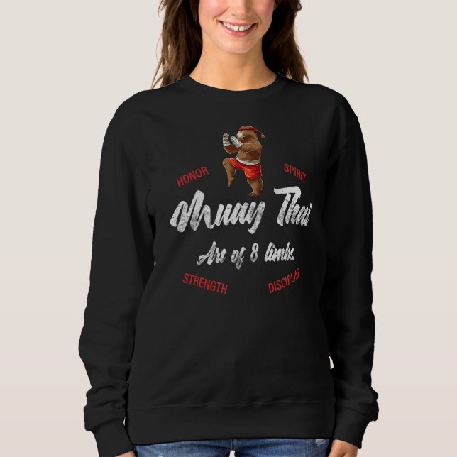 Muay Thai Bear Thai Boxing Sweatshirt (Vorderseite)