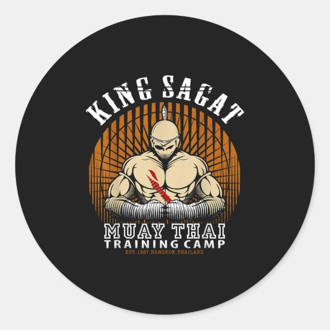 Muay-Thai-Box-Trainingsstudio - Sagat-Trainingscam Runder Aufkleber (Vorderseite)