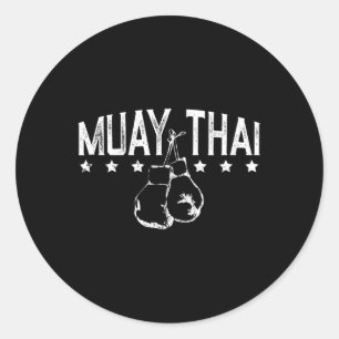 Muay Thai Boxen für Kampfkunstliebhaber 1 Runder Aufkleber