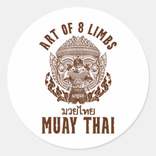 Muay-Thai-Boxen Thai-Boxen Boxer Kunst der 8 Glied Runder Aufkleber