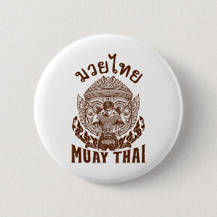 Muay-Thai-Boxer Boxenliebhaber Thai-Boxen Thailand Button