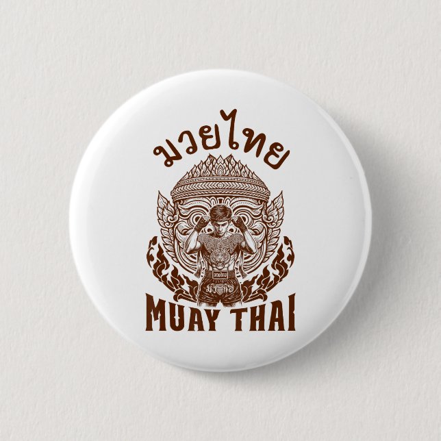 Muay Thai Boxer Boxing Lover Thai Boxing Thailand Button (Vorderseite)