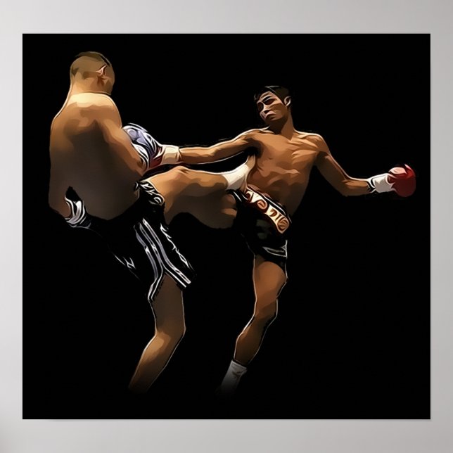 Muay Thai Boxing Action Poster (Vorne)