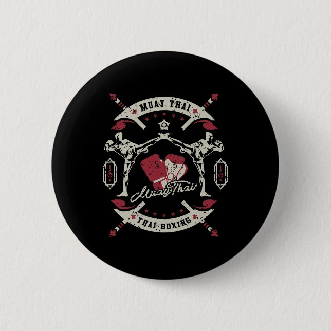 Muay Thai Boxing Art of Aight Limbs Martial Arts Button (Vorderseite)