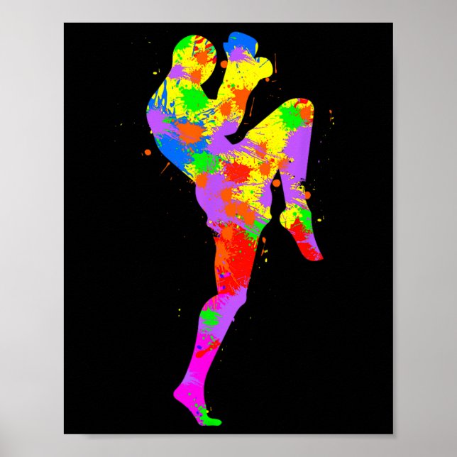 Muay Thai Boxing Boxing Boxing Boys Kinder Männer Poster (Vorne)