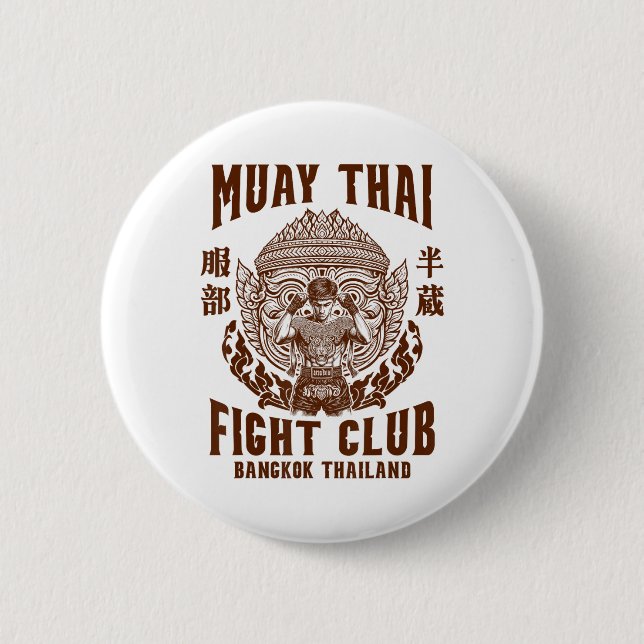 Muay Thai Boxing Lover Boxer Muay Thai Figh Button (Vorderseite)