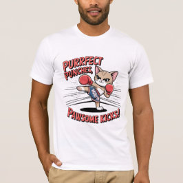 Muay Thai Boxing Niedlich Anime Cat T - Shirt