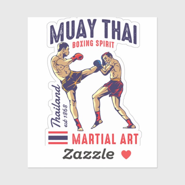 Muay Thai Boxing Spirit Aufkleber (Blatt)