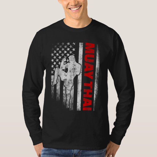 Muay Thai Boxing US-Flagge T-Shirt (Vorderseite)