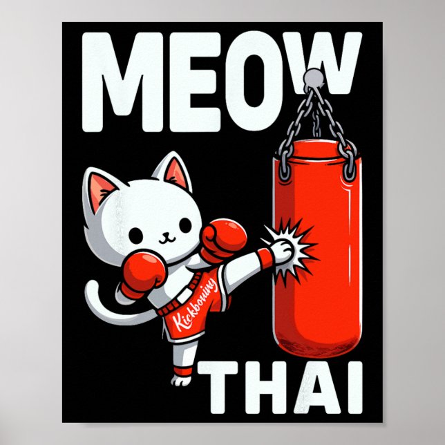 Muay Thai Cat Boxing Martial Arts Fighter Sport Cu Poster (Vorne)