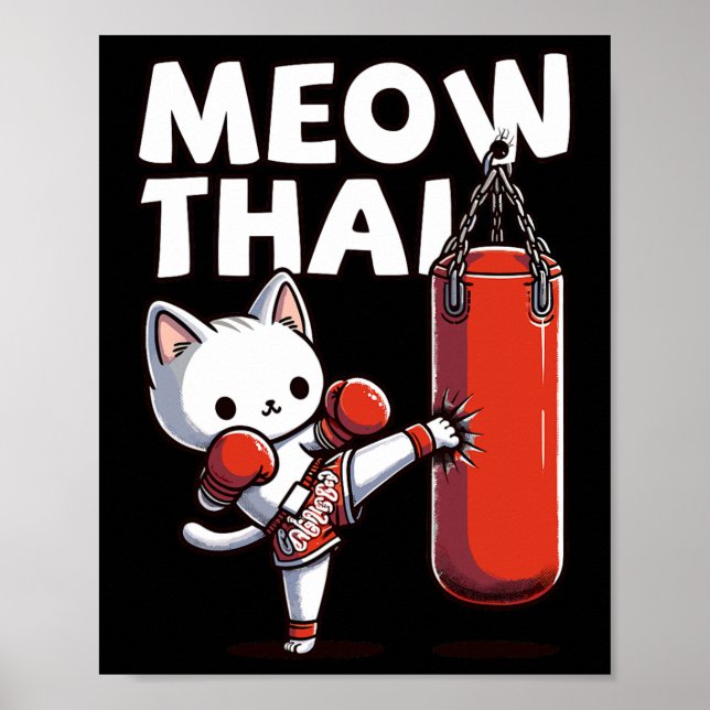 Muay Thai Cat Meow Thai Poster (Vorne)