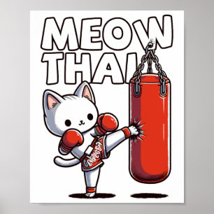 Muay Thai Cat Poster