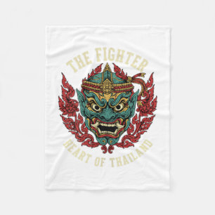 Muay Thai Der Fighter Herz Thailand Dämon MMA Fleecedecke