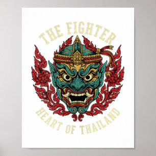 Muay Thai Der Fighter-Herz Thailand-Dämon MMA Poster