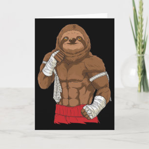 Muay Thai Faultier Kickboxkämpfer Karte