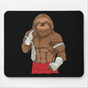 Muay Thai Faultier Kickboxkämpfer Mousepad