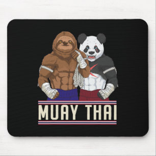 Muay Thai Faultier Panda Kickbox Kämpfer Mousepad