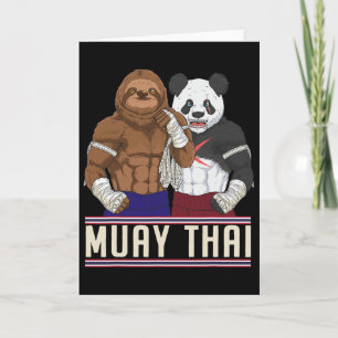 Muay Thai Faultier Panda Kickboxen Kämpfer Karte