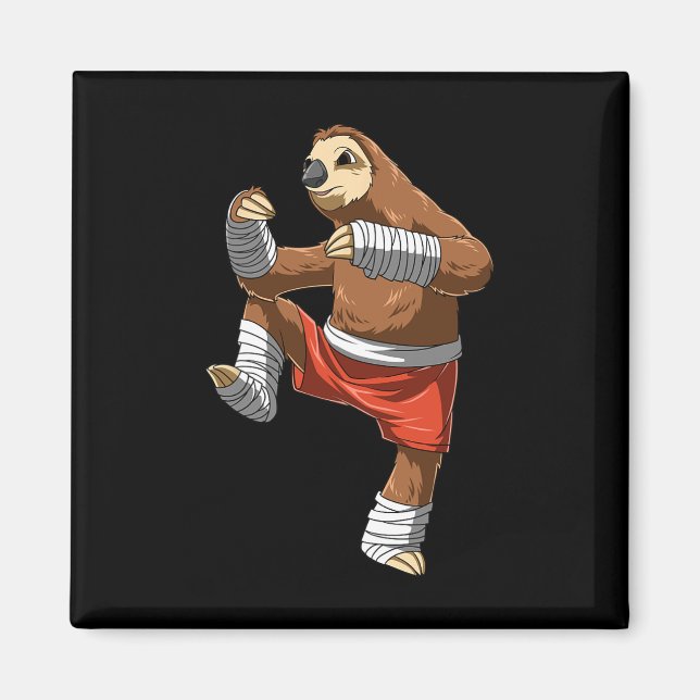 Muay Thai Faultier - Thai-Boxen und Kickboxen  Magnet (Vorne)