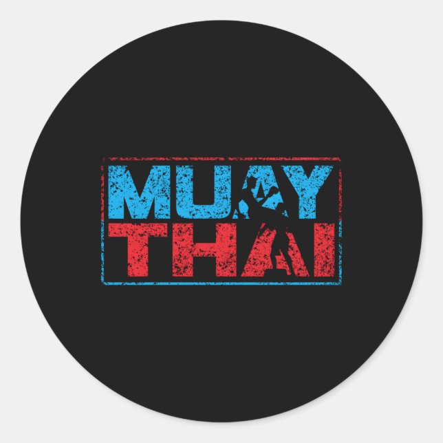 Muay Thai Fighter Boxing Mial Hobby Runder Aufkleber (Vorderseite)