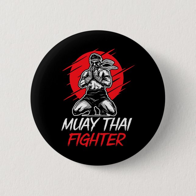 Muay Thai Fighter Martial Arts Boxing Hop Button (Vorderseite)