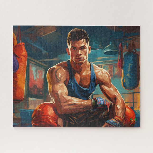 Muay Thai Fighter: Nach der Runde wieder zurück Puzzle (Horizontal)