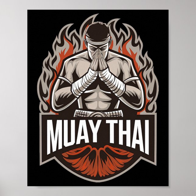 Muay Thai Fighter Thai Boxing Poster (Vorne)