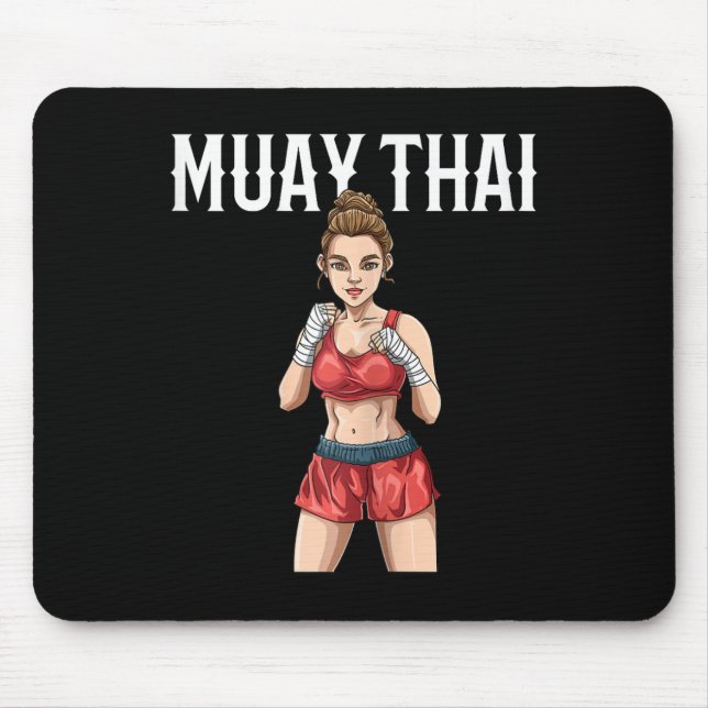 Muay Thai Frau - Thai-Boxen und Kickboxen  Mousepad (Vorne)