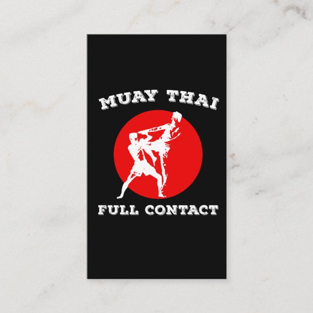Muay Thai Full Contact Thai Martial Arts Boxing Visitenkarte (Vorderseite)