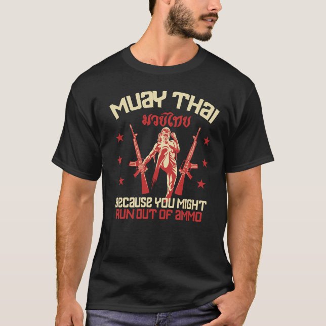 Muay Thai Funny AmmoRetro Kickboxing Training T-Shirt (Vorderseite)