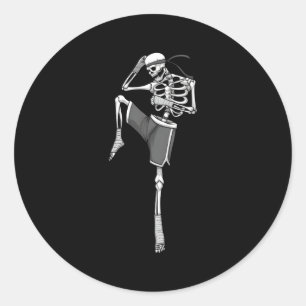 Muay Thai für Skeleton Mixed Martial Arts Kickboxi Runder Aufkleber