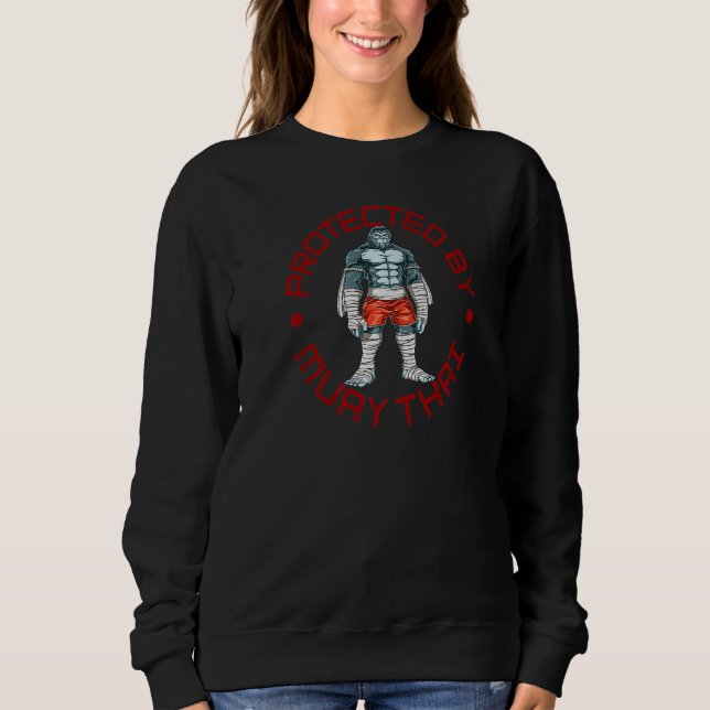 Muay Thai Gorilla geschützt durch Muay Thai Sweatshirt (Vorderseite)