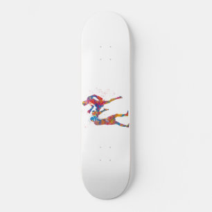 Muay thai Kämpfer in Aquarellfarbe Skateboard