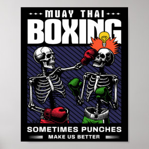 Muay Thai Kämpfer Mma Vintage Lustig Martial Arts Poster