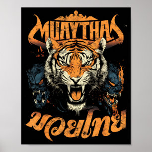 Muay-Thai-Kämpfer Vintage Tiger Muay Thai Poster