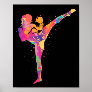 Muay Thai Kampfsport Kinder Frauen Mädchen Kickbox Poster