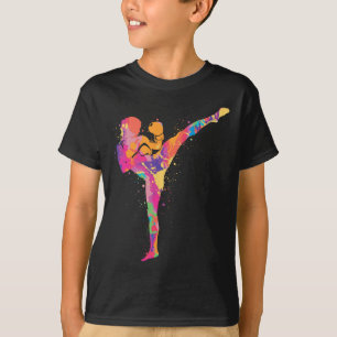 Muay Thai Kampfsport Kinder Frauen Mädchen Kickbox T-Shirt